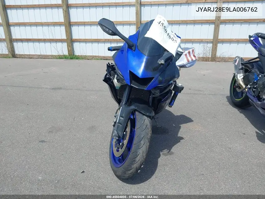 2020 Yamaha Yzfr6 VIN: JYARJ28E9LA006762 Lot: 45504805
