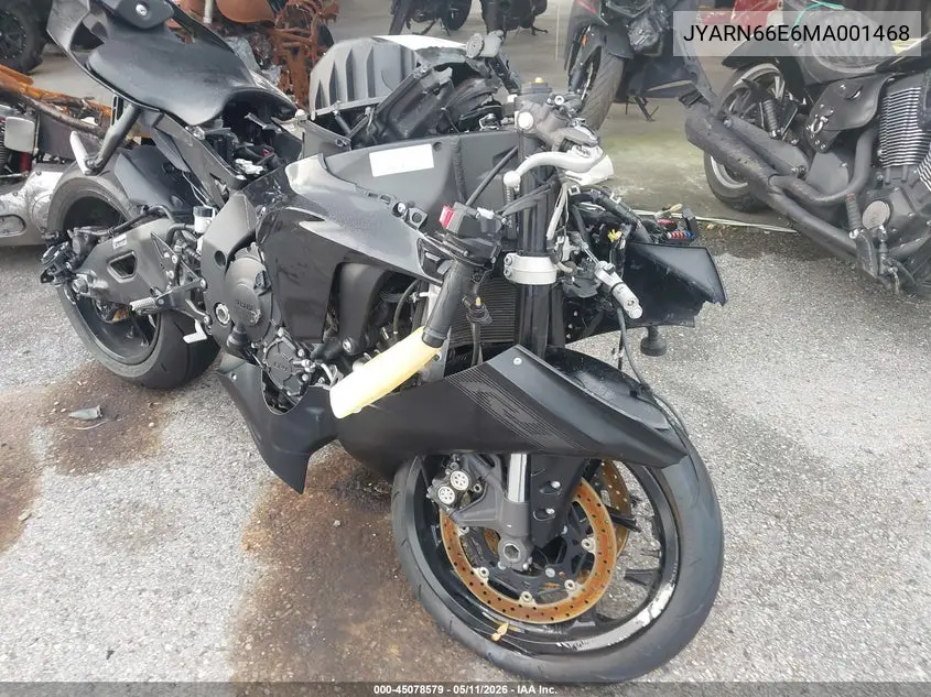 2021 Yamaha Yzfr1 VIN: JYARN66E6MA001468 Lot: 45078579