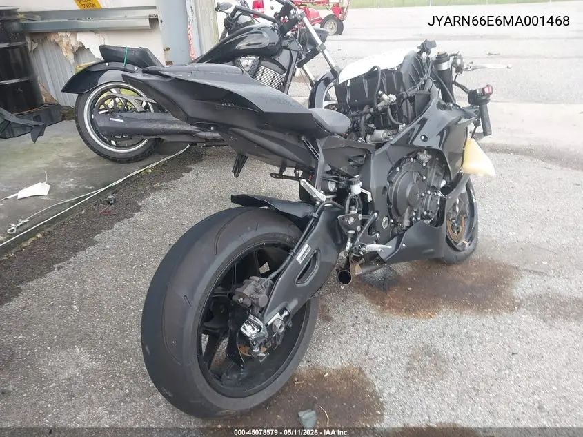 2021 Yamaha Yzfr1 VIN: JYARN66E6MA001468 Lot: 45078579