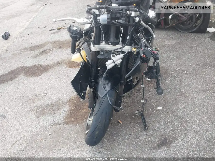 2021 Yamaha Yzfr1 VIN: JYARN66E6MA001468 Lot: 45078579