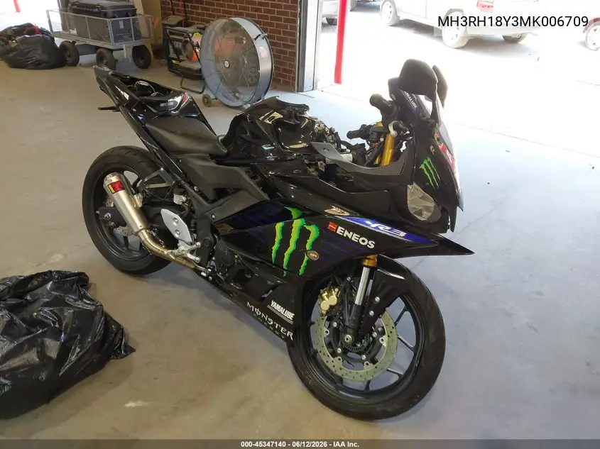 2021 Yamaha Yzfr3 A VIN: MH3RH18Y3MK006709 Lot: 45347140