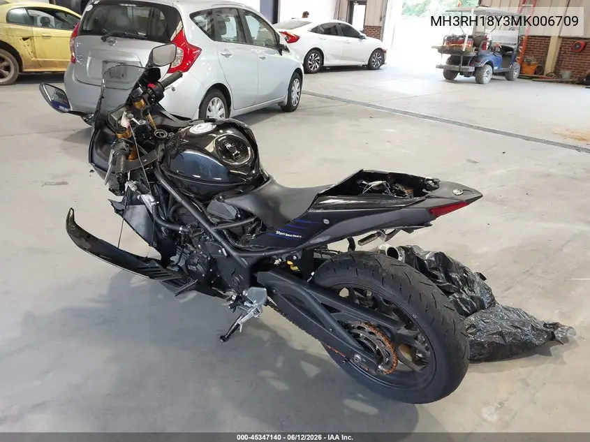 2021 Yamaha Yzfr3 A VIN: MH3RH18Y3MK006709 Lot: 45347140