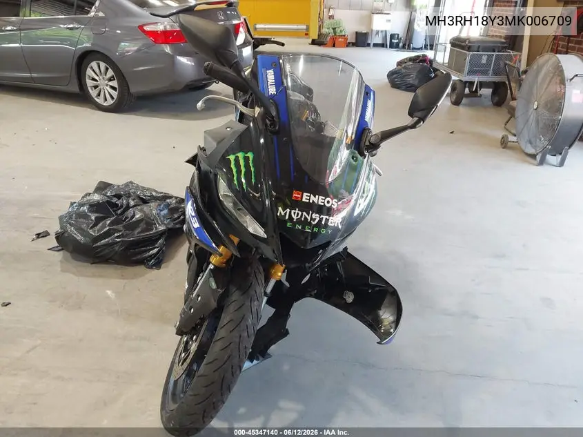 2021 Yamaha Yzfr3 A VIN: MH3RH18Y3MK006709 Lot: 45347140