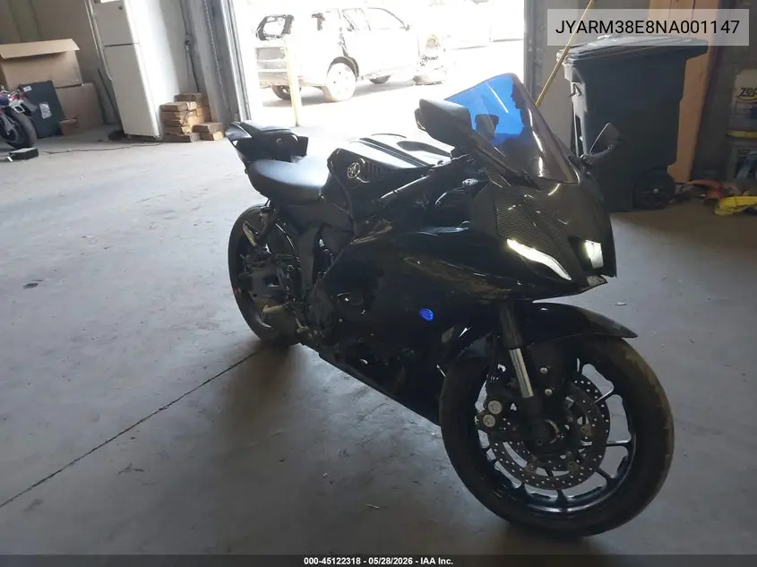 2022 Yamaha Yzfr7 VIN: JYARM38E8NA001147 Lot: 45122318