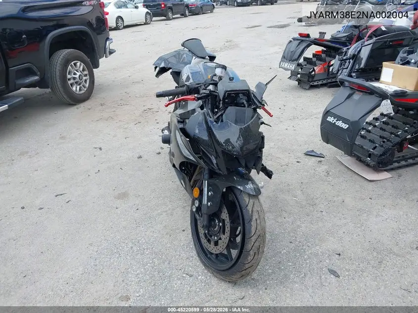 2022 Yamaha Yzfr7 VIN: JYARM38E2NA002004 Lot: 45220599