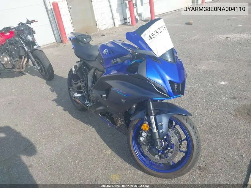 2022 Yamaha Yzfr7 VIN: JYARM38E0NA004110 Lot: 45327524