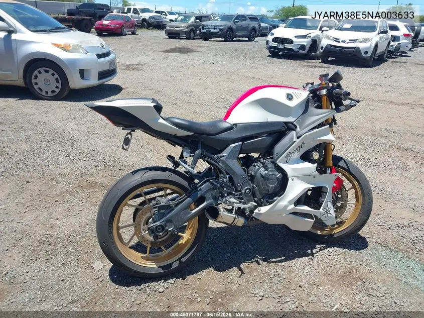 2022 Yamaha Yzfr7 VIN: JYARM38E5NA003633 Lot: 45371797