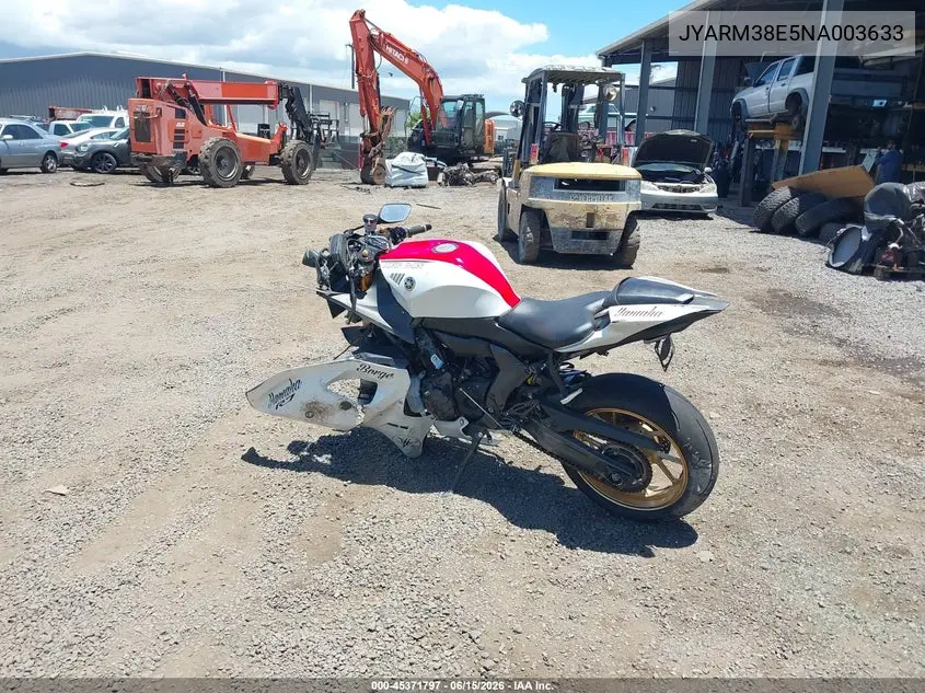 2022 Yamaha Yzfr7 VIN: JYARM38E5NA003633 Lot: 45371797
