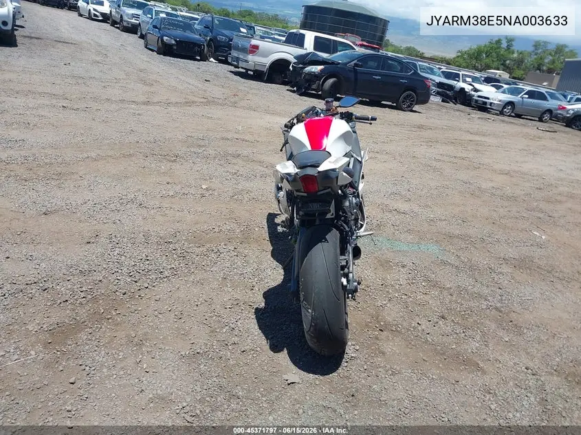 2022 Yamaha Yzfr7 VIN: JYARM38E5NA003633 Lot: 45371797