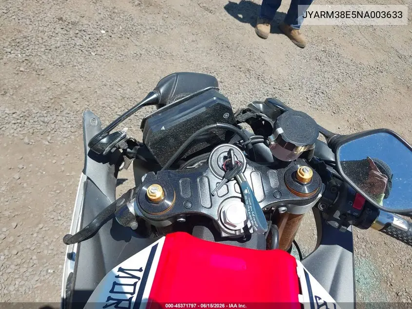 2022 Yamaha Yzfr7 VIN: JYARM38E5NA003633 Lot: 45371797
