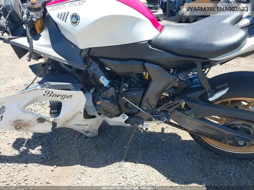 2022 Yamaha Yzfr7 VIN: JYARM38E5NA003633 Lot: 45371797