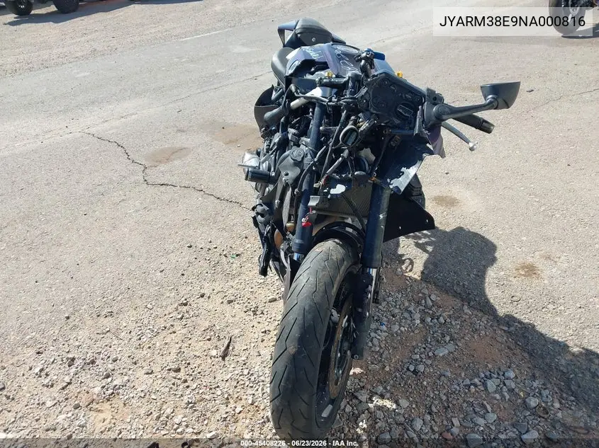 2022 Yamaha Yzfr7 VIN: JYARM38E9NA000816 Lot: 45408226