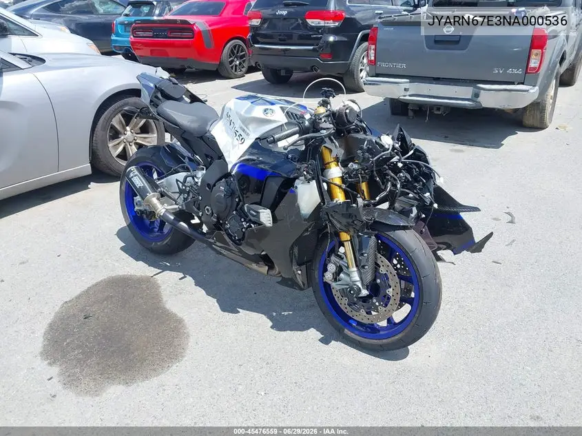 2022 Yamaha Yzfr1M VIN: JYARN67E3NA000536 Lot: 45476559