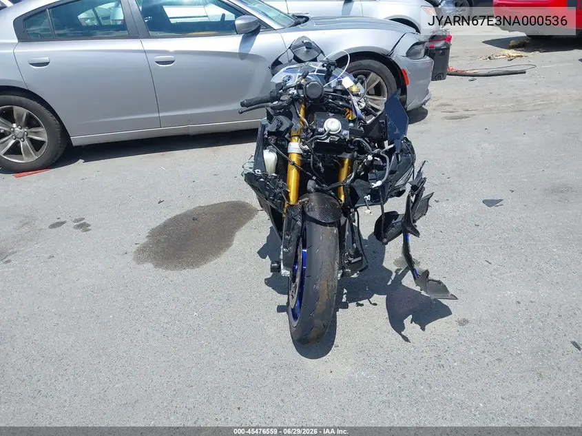 2022 Yamaha Yzfr1M VIN: JYARN67E3NA000536 Lot: 45476559