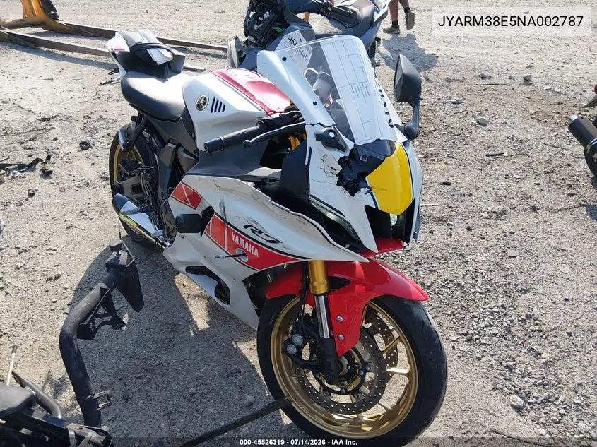 2022 Yamaha Yzfr7 VIN: JYARM38E5NA002787 Lot: 45526319