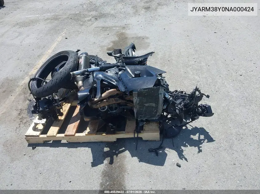 2022 Yamaha Yzfr7 VIN: JYARM38Y0NA000424 Lot: 45529422