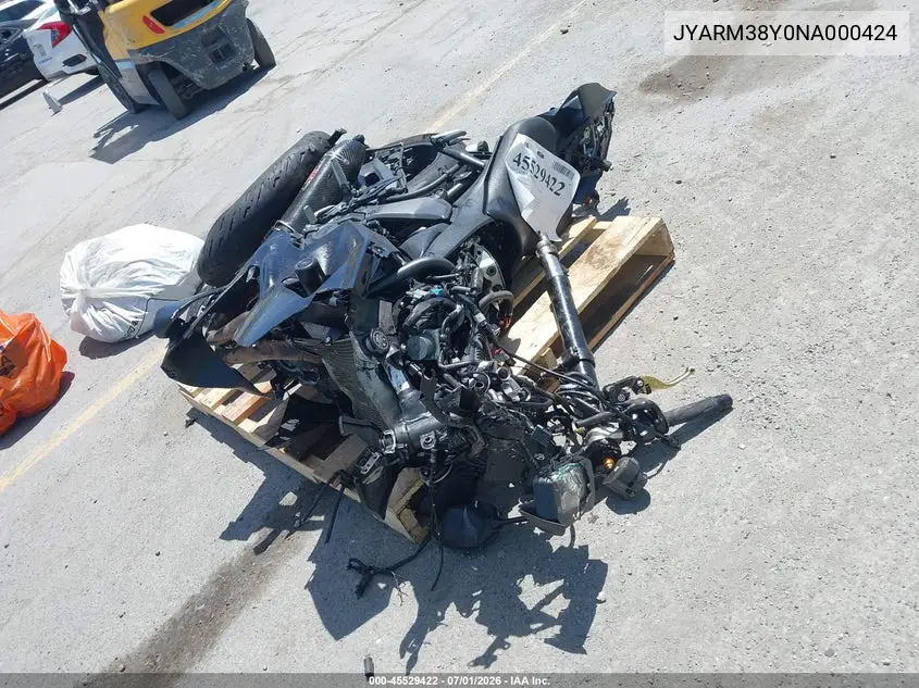 2022 Yamaha Yzfr7 VIN: JYARM38Y0NA000424 Lot: 45529422