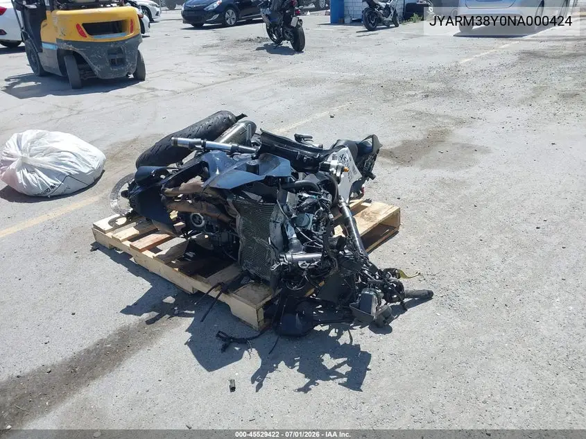 2022 Yamaha Yzfr7 VIN: JYARM38Y0NA000424 Lot: 45529422