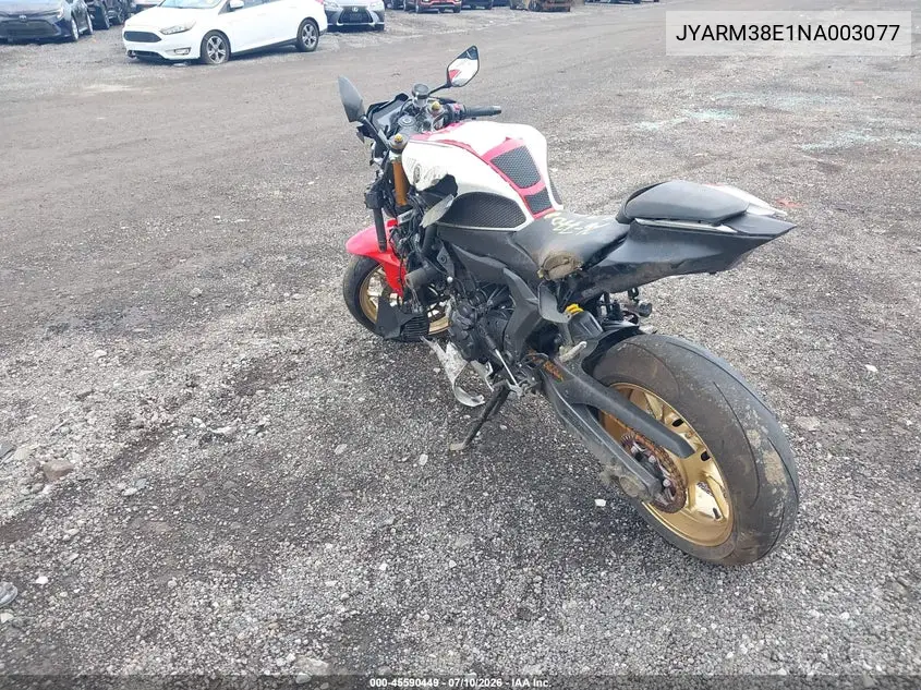 2022 Yamaha Yzfr7 VIN: JYARM38E1NA003077 Lot: 45590449