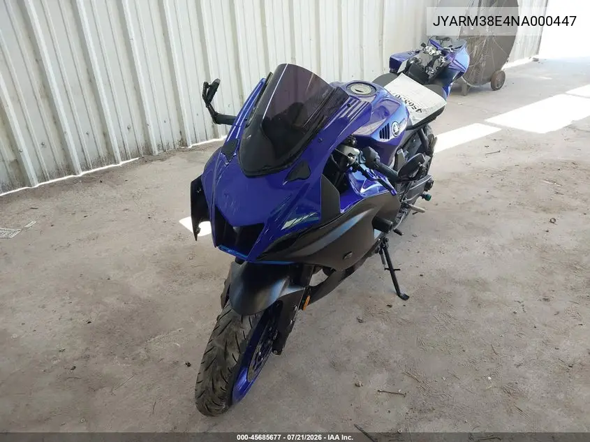 2022 Yamaha Yzfr7 VIN: JYARM38E4NA000447 Lot: 45685677