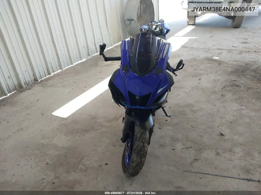 2022 Yamaha Yzfr7 VIN: JYARM38E4NA000447 Lot: 45685677