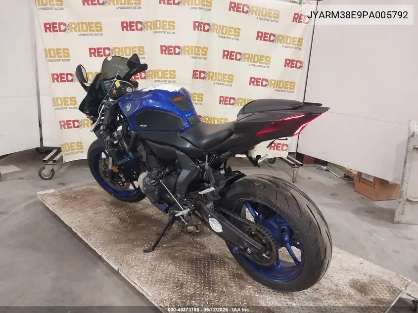 2023 Yamaha Yzfr7 VIN: JYARM38E9PA005792 Lot: 45373786