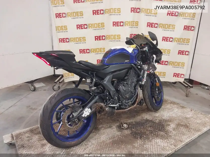 2023 Yamaha Yzfr7 VIN: JYARM38E9PA005792 Lot: 45373786