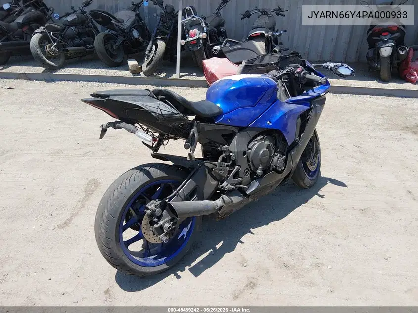 2023 Yamaha Yzfr1 VIN: JYARN66Y4PA000933 Lot: 45489242