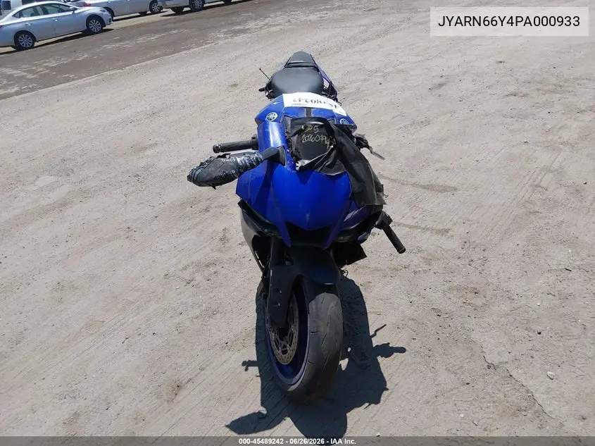 2023 Yamaha Yzfr1 VIN: JYARN66Y4PA000933 Lot: 45489242
