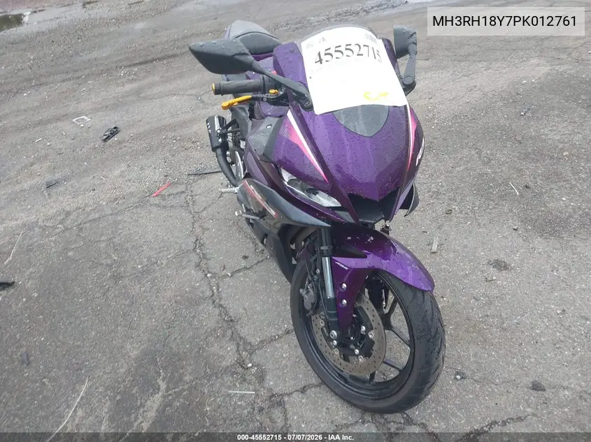 2023 Yamaha Yzfr3 A VIN: MH3RH18Y7PK012761 Lot: 45552715