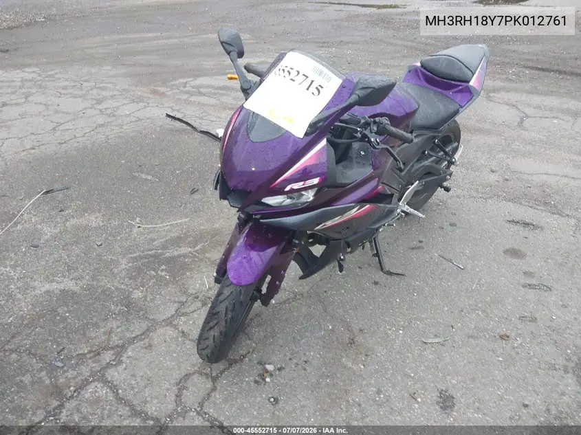 2023 Yamaha Yzfr3 A VIN: MH3RH18Y7PK012761 Lot: 45552715