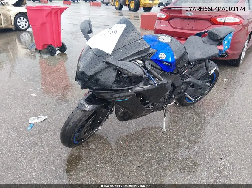 2023 Yamaha Yzfr1 VIN: JYARN66E4PA003174 Lot: 45553101