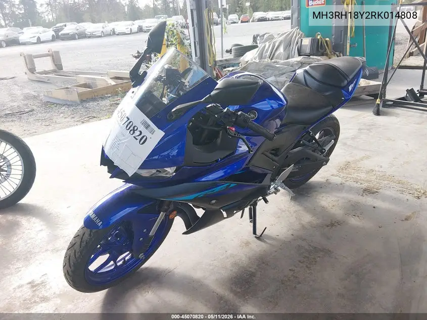 2024 Yamaha Yzfr3 A VIN: MH3RH18Y2RK014808 Lot: 45070820