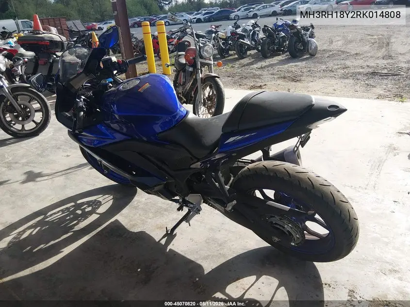 2024 Yamaha Yzfr3 A VIN: MH3RH18Y2RK014808 Lot: 45070820