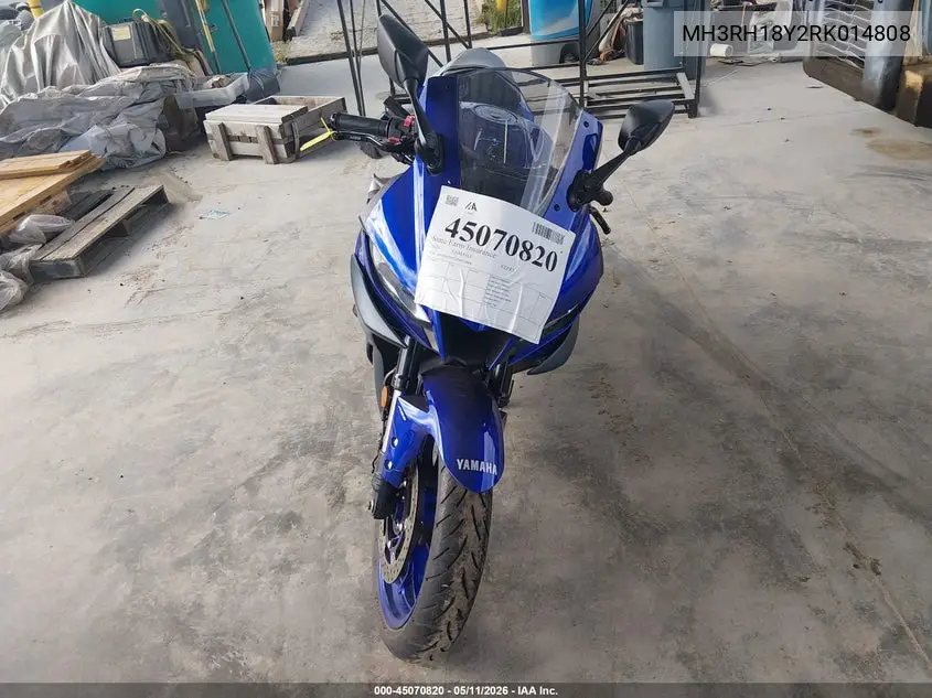 2024 Yamaha Yzfr3 A VIN: MH3RH18Y2RK014808 Lot: 45070820