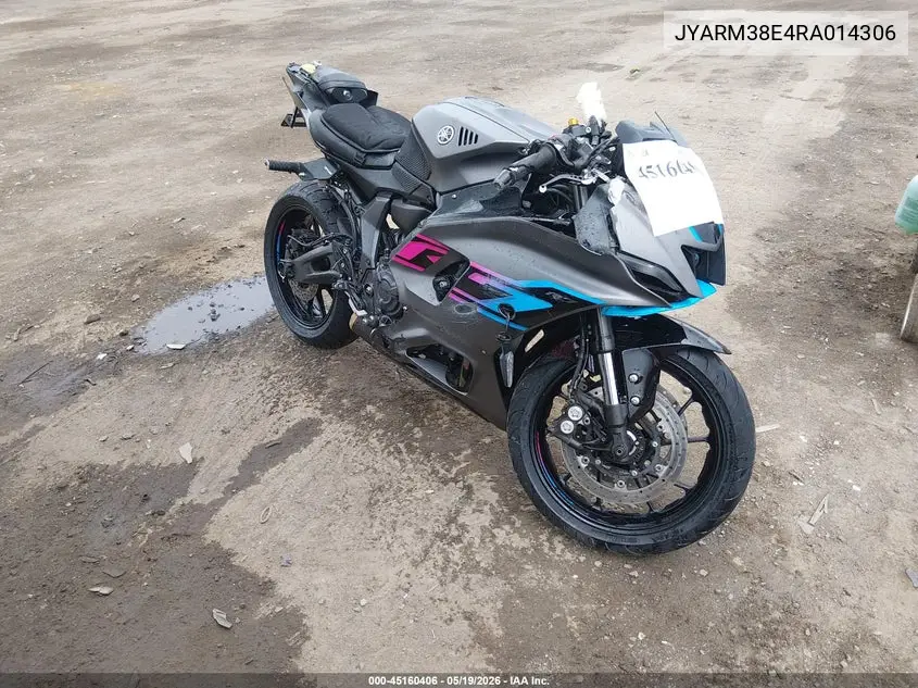 2024 Yamaha Yzfr7 VIN: JYARM38E4RA014306 Lot: 45160406