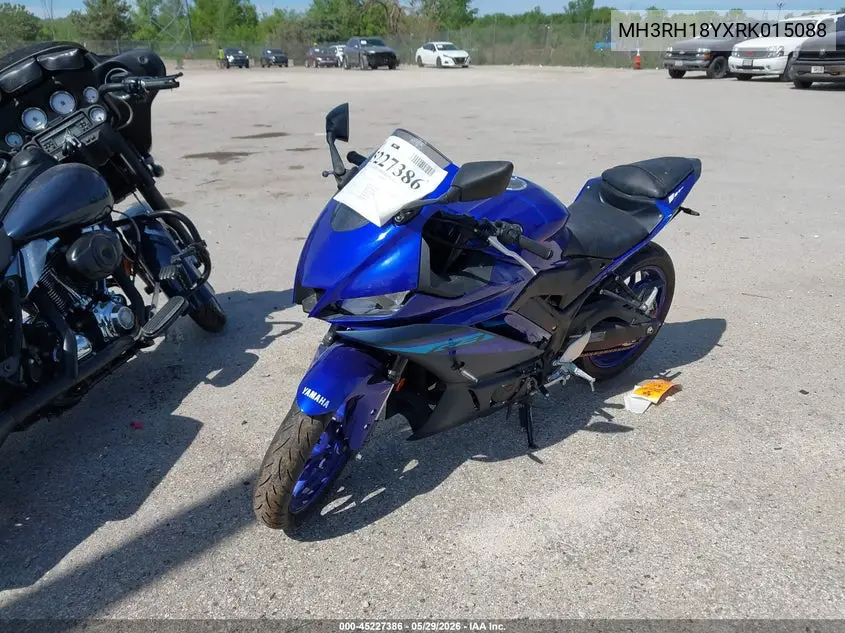 2024 Yamaha Yzfr3 A VIN: MH3RH18YXRK015088 Lot: 45227386