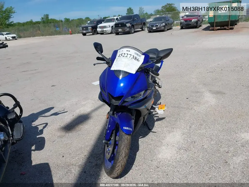 2024 Yamaha Yzfr3 A VIN: MH3RH18YXRK015088 Lot: 45227386