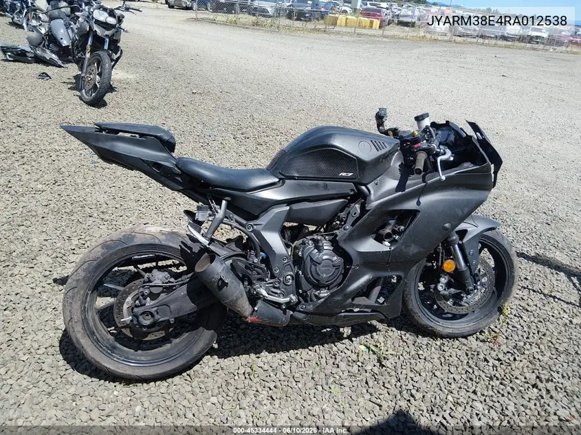 2024 Yamaha Yzfr7 VIN: JYARM38E4RA012538 Lot: 45334444