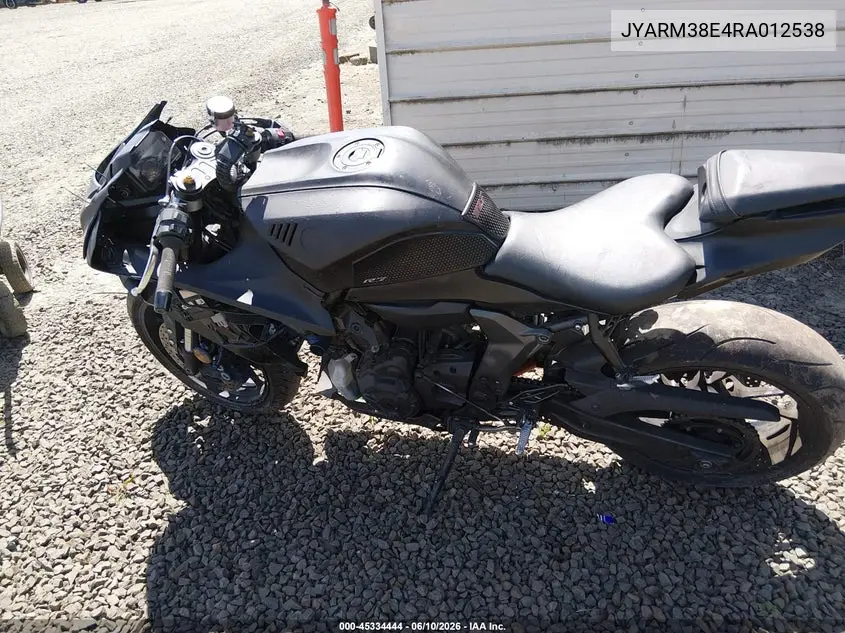 2024 Yamaha Yzfr7 VIN: JYARM38E4RA012538 Lot: 45334444
