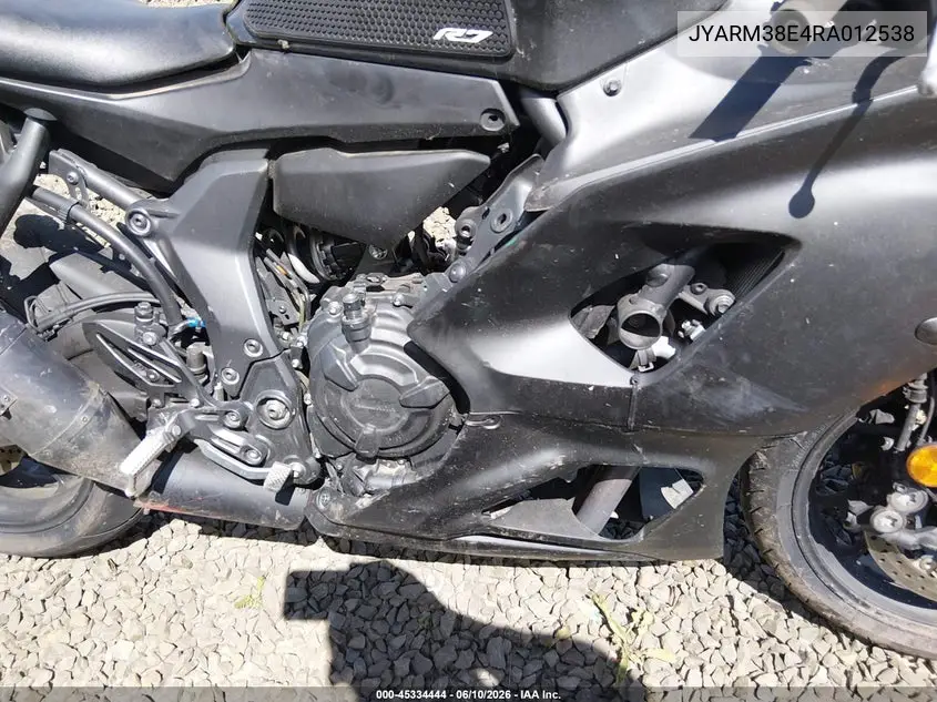 2024 Yamaha Yzfr7 VIN: JYARM38E4RA012538 Lot: 45334444
