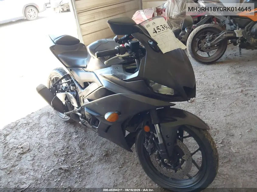 2024 Yamaha Yzfr3 A VIN: MH3RH18Y0RK014645 Lot: 45394211
