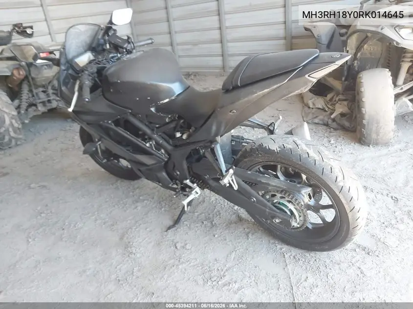 2024 Yamaha Yzfr3 A VIN: MH3RH18Y0RK014645 Lot: 45394211