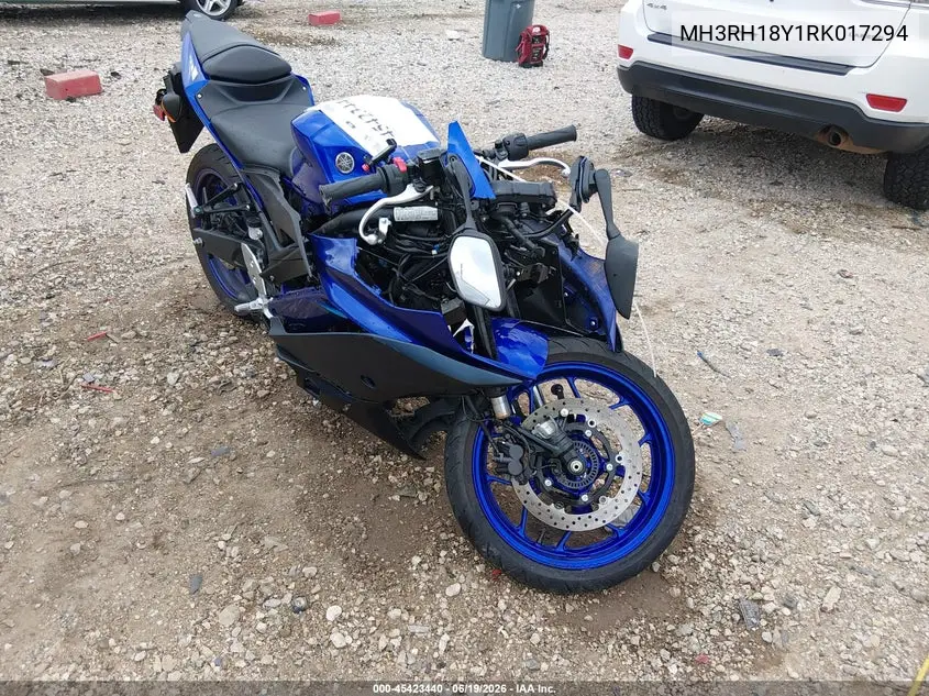 2024 Yamaha Yzfr3 A VIN: MH3RH18Y1RK017294 Lot: 45423440