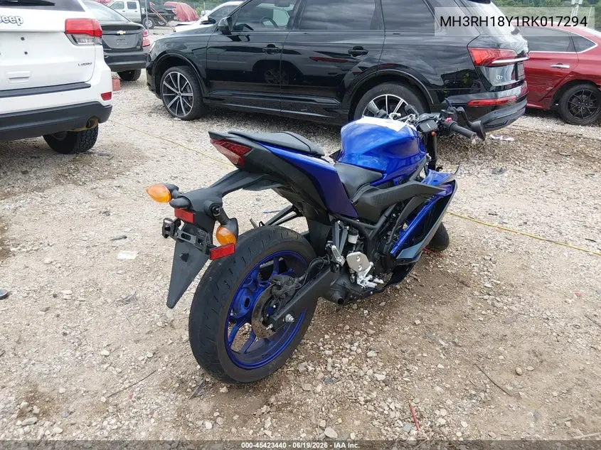 2024 Yamaha Yzfr3 A VIN: MH3RH18Y1RK017294 Lot: 45423440