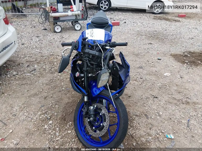 2024 Yamaha Yzfr3 A VIN: MH3RH18Y1RK017294 Lot: 45423440
