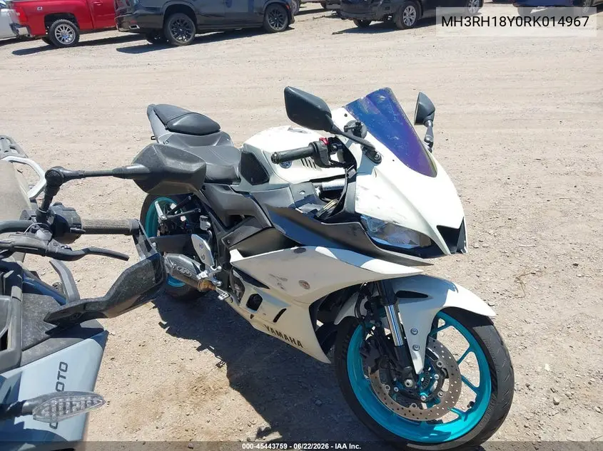 2024 Yamaha Yzfr3 A VIN: MH3RH18Y0RK014967 Lot: 45443759