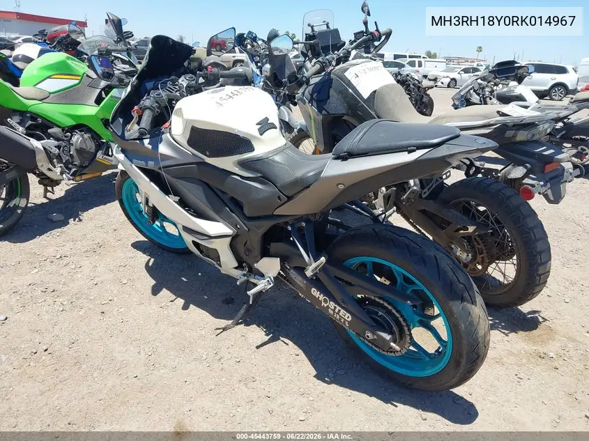 2024 Yamaha Yzfr3 A VIN: MH3RH18Y0RK014967 Lot: 45443759