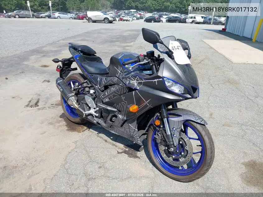 2024 Yamaha Yzfr3 A VIN: MH3RH18Y8RK017132 Lot: 45473691