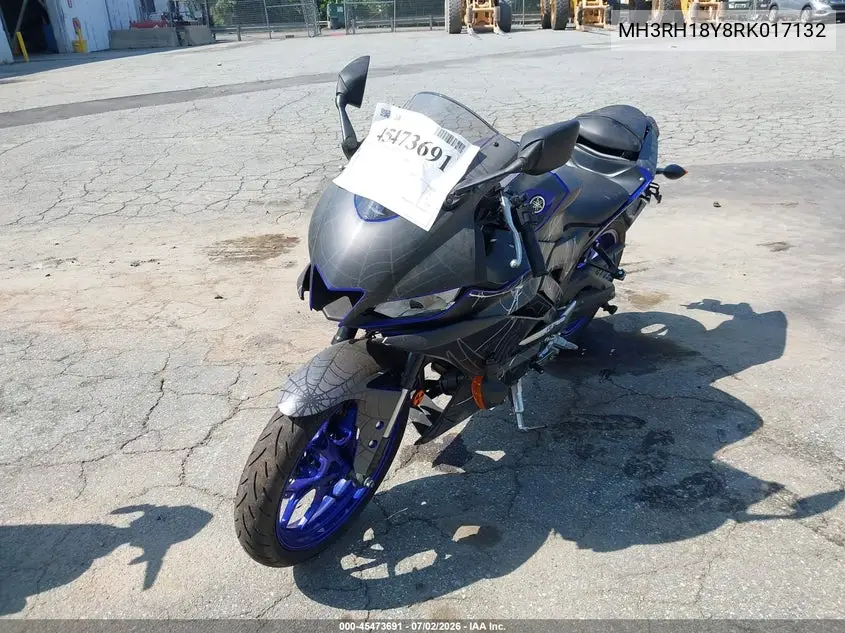 2024 Yamaha Yzfr3 A VIN: MH3RH18Y8RK017132 Lot: 45473691